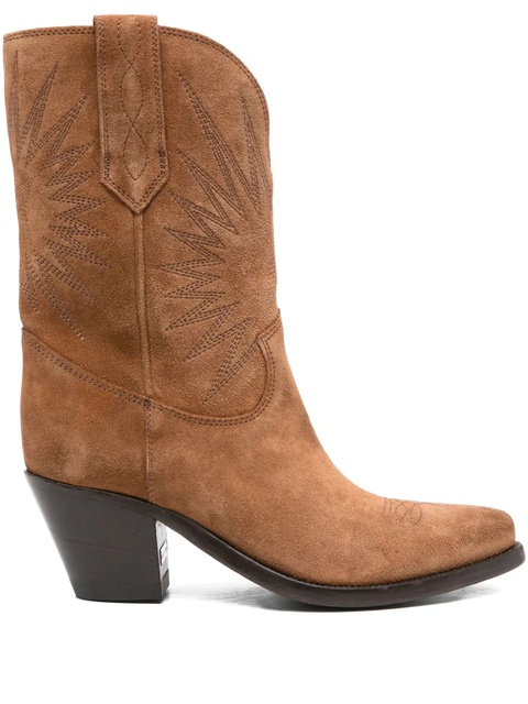 Golden Goose embroidered suede boots - Brown - zdjęcie produktu nr 1