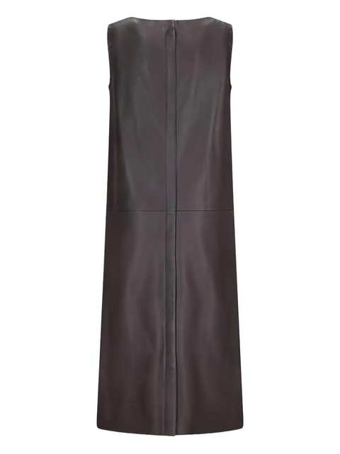 FENDI leather sleeveless midi dress - Black - zdjęcie produktu nr 2