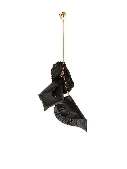 PUCCI leather flowers mono earring - Black - zdjęcie produktu nr 1