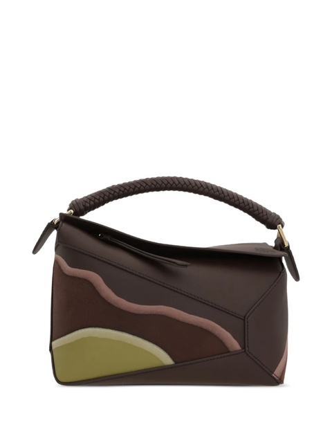 LOEWE Puzzle braided-handle panelled tote bag - Brown - zdjęcie produktu nr 1
