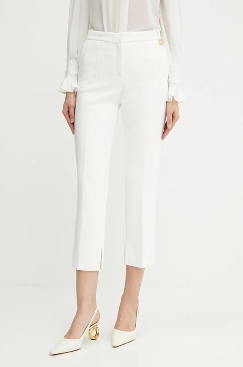 Elisabetta Franchi spodnie damskie kolor beżowy proste medium waist PA09852E2 - zdjęcie produktu nr 1