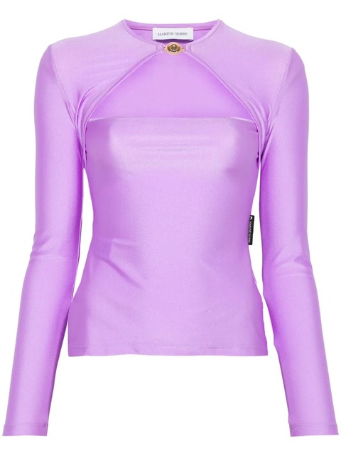 Marine Serre draped jersey top - Purple - zdjęcie produktu nr 1