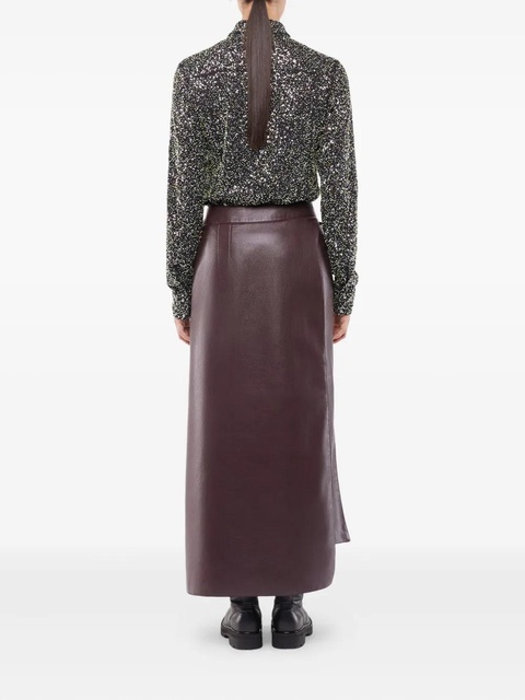 Rabanne belted leather split midi skirt - Brown - zdjęcie produktu nr 1
