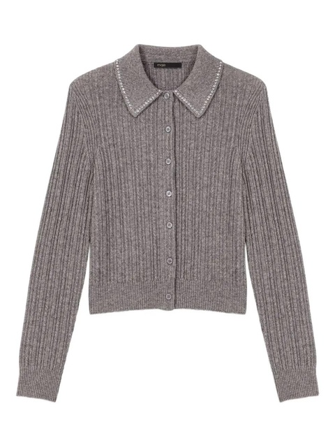 Maje rhinestone-embellished cardigan - Grey - zdjęcie produktu nr 1