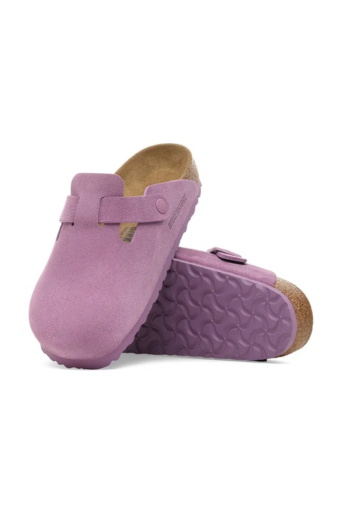 Birkenstock klapki zamszowe Boston damskie kolor różowy 1030681 - zdjęcie produktu nr 2