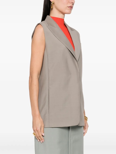FENDI embroidered-logo mohair-wool waistcoat - Brown - zdjęcie produktu nr 2