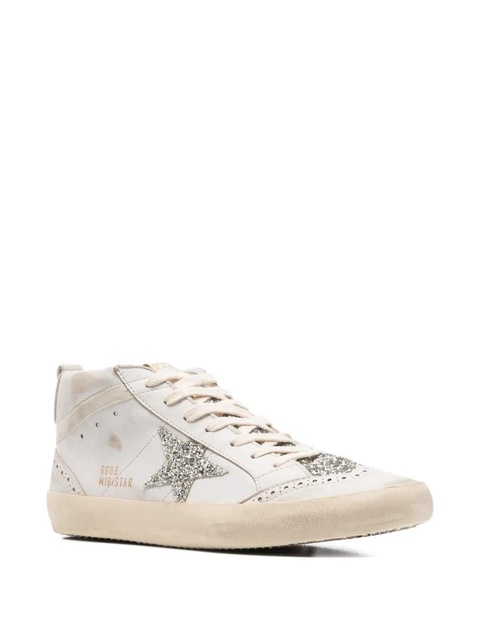 Golden Goose Mid Star glitter-star round-toe sneakers - Neutrals - zdjęcie produktu nr 1
