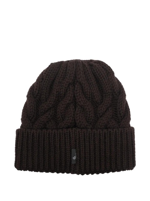 Moncler Grenoble logo-patch beanie - Brown - zdjęcie produktu nr 2