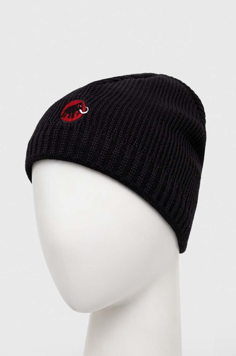 Mammut czapka Sublime kolor czarny wełniana - zdjęcie produktu nr 2