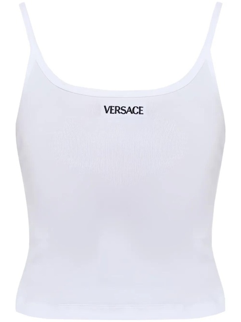 Versace embroidered-logo tank top - White - zdjęcie produktu nr 1
