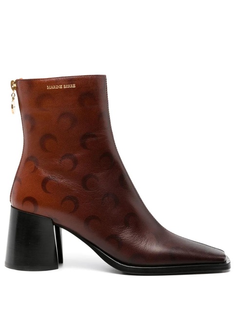 Marine Serre Airbrushed Crescent Moon-print boots - Brown - zdjęcie produktu nr 1