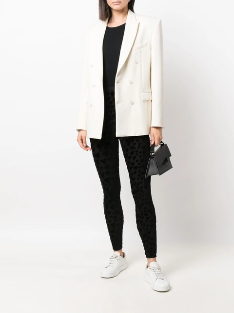 AMI Paris heart-embroidered high-waisted leggings - Black - zdjęcie produktu nr 1