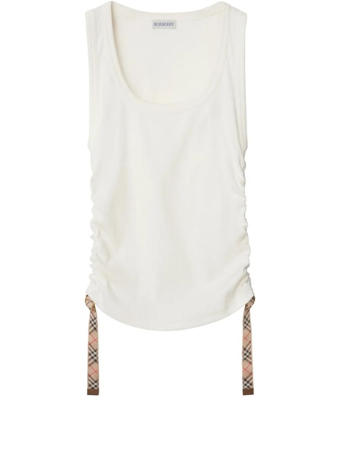 Burberry check-trim tank top - Neutrals - zdjęcie produktu nr 1