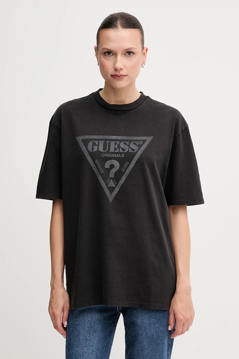 Guess Originals t-shirt bawełniany damski kolor czarny M5GI10 K8FQ4 - zdjęcie produktu nr 1