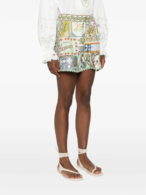 ALEMAIS scalloped printed shorts - White - zdjęcie produktu nr 2