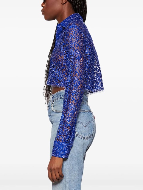 Coperni perforated cropped shirt - Blue - zdjęcie produktu nr 2