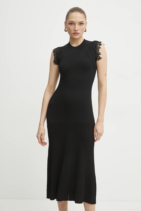 Ermanno Scervino sukienka kolor czarny midi rozkloszowana 56TQ004EO1 - zdjęcie produktu nr 1