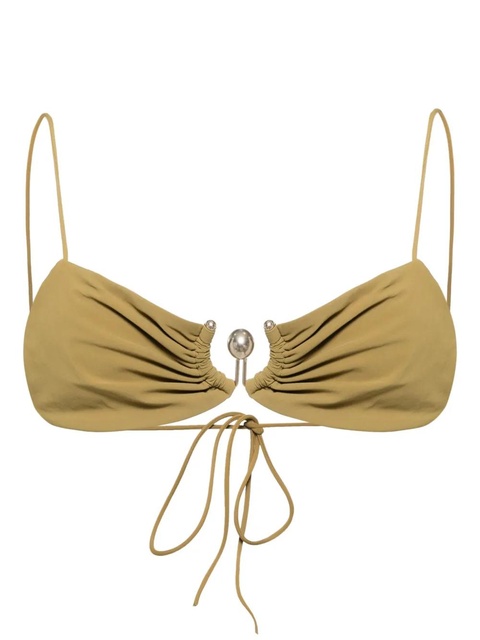 Christopher Esber ruched orbit miniscule bikini top - Brown - zdjęcie produktu nr 1