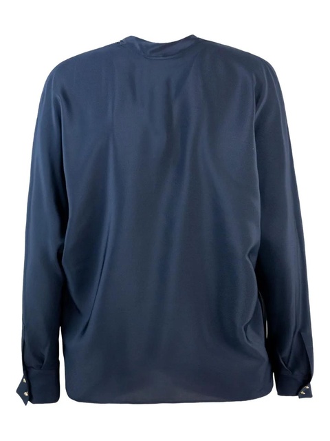 Max Mara tie-neck long-sleeve shirt - Blue - zdjęcie produktu nr 1