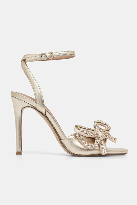 Guess sandały skórzane CHARMIN2 kolor złoty FLFCR2 LEA03 - zdjęcie produktu nr 2