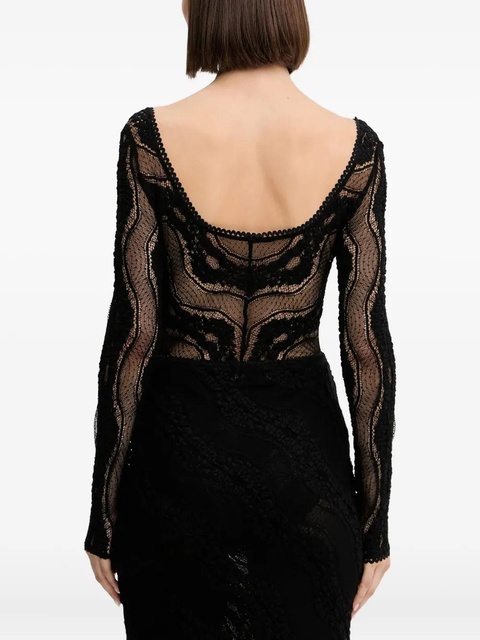 Charo Ruiz Ibiza long-sleeve lace bodysuit - Black - zdjęcie produktu nr 1
