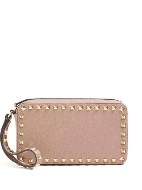Valentino Garavani Rockstud-embellished clutch bag - Pink - zdjęcie produktu nr 1