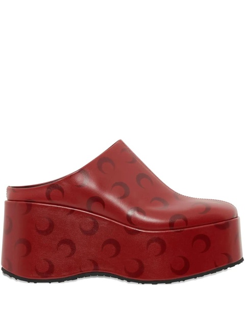 Marine Serre Moon-airbrushed platform mules - Red - zdjęcie produktu nr 1