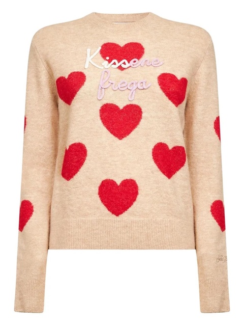 MC2 Saint Barth heart embroidery crewneck sweater - Neutrals - zdjęcie produktu nr 1