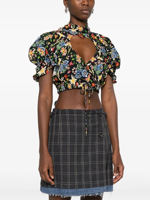 Vivienne Westwood floral cropped blouse - Black - zdjęcie produktu nr 2