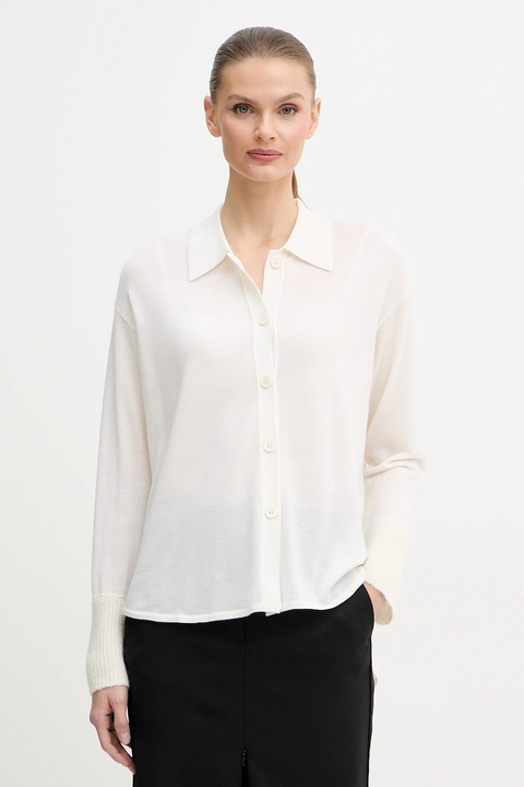 Armani Exchange kardigan wełniany damski kolor beżowy lekki XW000773 AF16602 - zdjęcie produktu nr 1