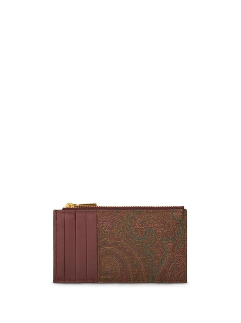 ETRO logo-embroidered jacquard leather wallet - Brown - zdjęcie produktu nr 2