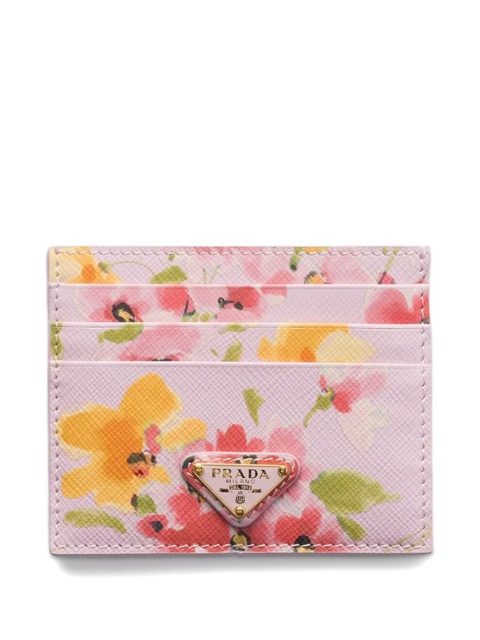 Prada floral-print cardholder - Pink - zdjęcie produktu nr 1