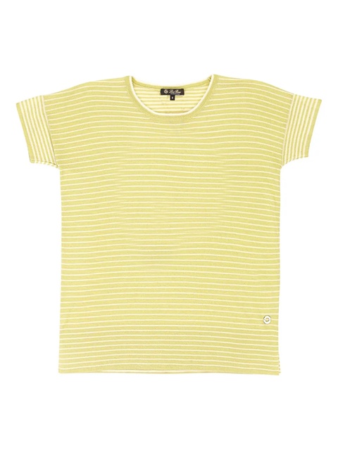 Loro Piana striped V-neck T-shirt - Yellow - zdjęcie produktu nr 1