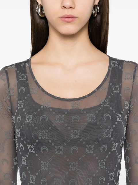 Marine Serre Moonogram mesh top - Grey - zdjęcie produktu nr 2