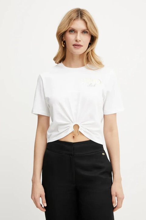 Liu Jo t-shirt bawełniany damski kolor biały WA5139.JS923 - zdjęcie produktu nr 1