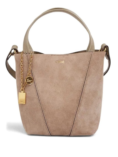 Chloé small Spin suede tote bag - Grey - zdjęcie produktu nr 1