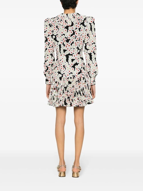 Alessandra Rich daisy-print silk dress - Black - zdjęcie produktu nr 2