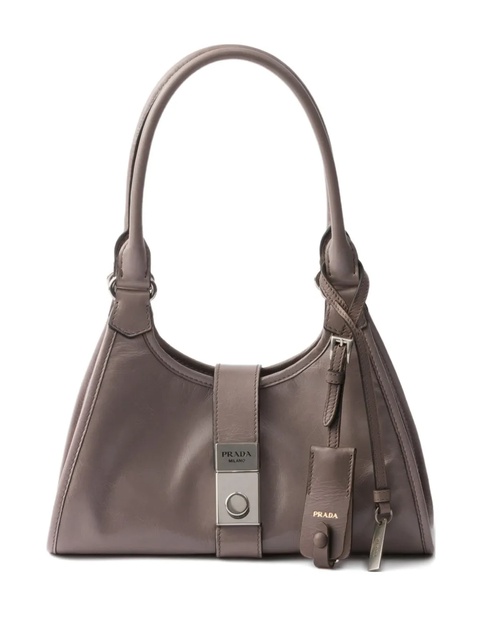 Prada small push-lock leather tote bag - Grey - zdjęcie produktu nr 1