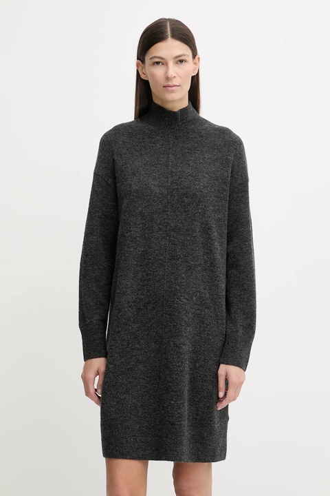 Marc O'Polo sukienka z dodatkiem wełny kolor szary mini oversize 5000007471 - zdjęcie produktu nr 1