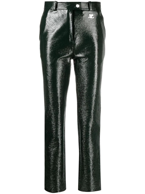 Courrèges slim-cut vinyl trousers - Green - zdjęcie produktu nr 1
