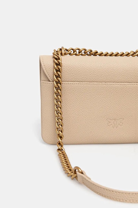Pinko torebka skórzana kolor beżowy 104528 A29Q - zdjęcie produktu nr 2