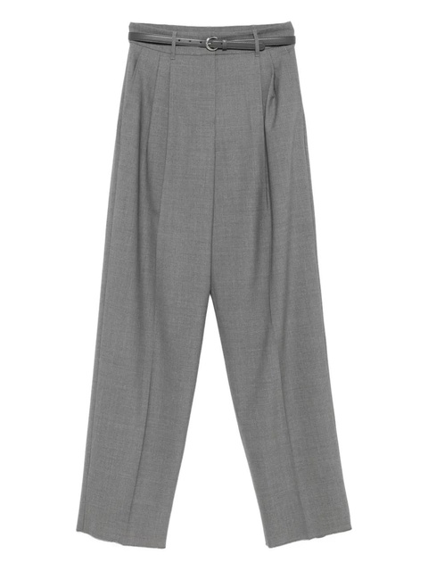 Max Mara pleated-front belted trousers - Grey - zdjęcie produktu nr 1