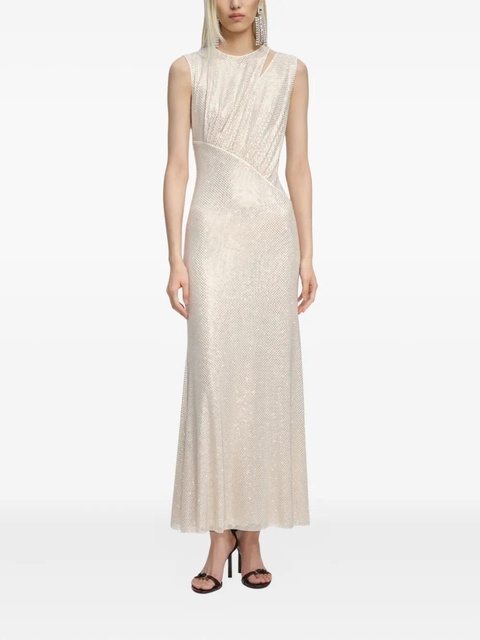 Self-Portrait cut-out midi dress - Neutrals - zdjęcie produktu nr 1