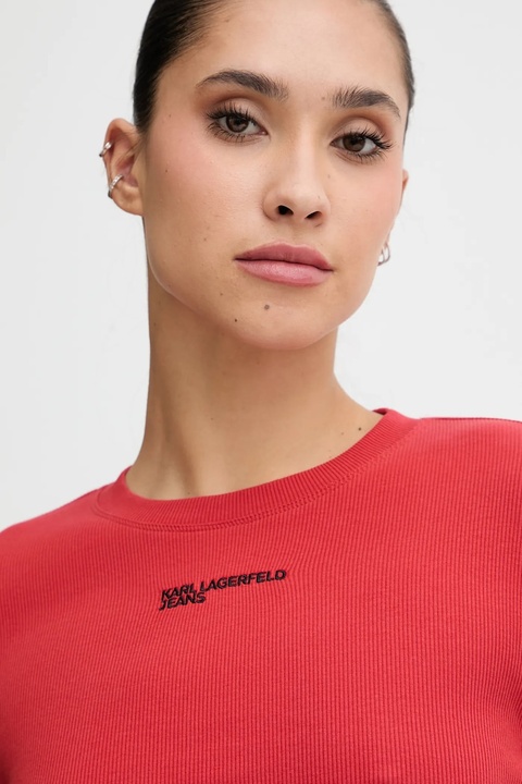 Karl Lagerfeld Jeans longsleeve kolor pomarańczowy B1W17050 - zdjęcie produktu nr 1