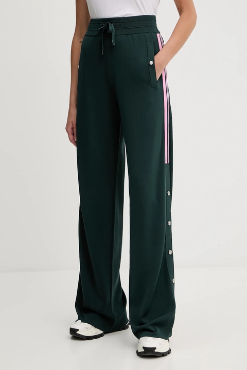 Pinko spodnie damskie kolor zielony szerokie high waist 105394 A2FQ - zdjęcie produktu nr 1