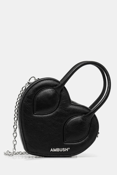 AMBUSH torebka skórzana Heart Top Handle Bag kolor czarny 12115033 - zdjęcie produktu nr 1