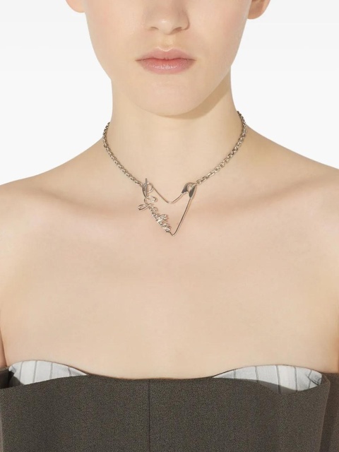 Jean Paul Gaultier logo-lettering necklace - Silver - zdjęcie produktu nr 2