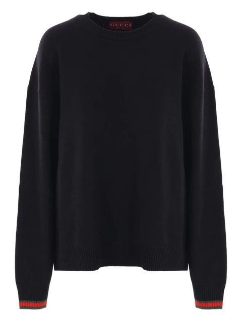 Gucci Web Stripe-trimmed sweater - Black - zdjęcie produktu nr 1