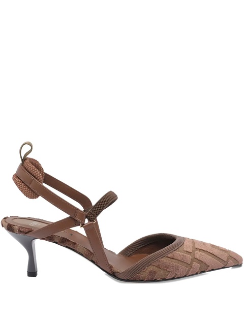 FENDI 55mm FF-logo slingback heeled pumps - Brown - zdjęcie produktu nr 1