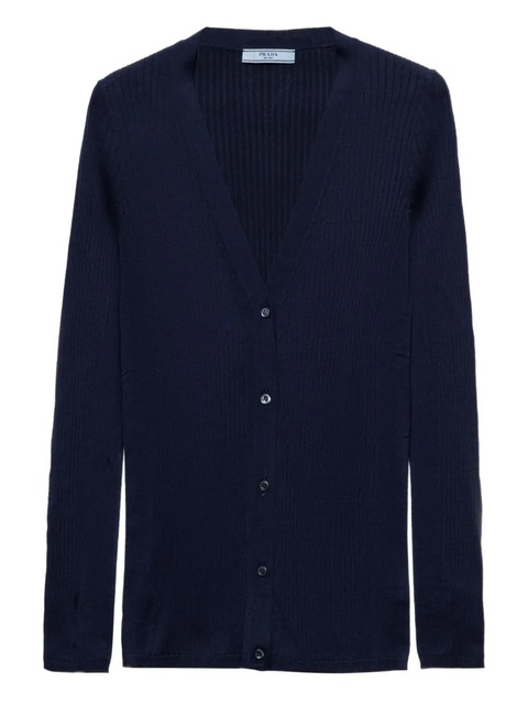 Prada knitted cotton cardigan - Blue - zdjęcie produktu nr 1